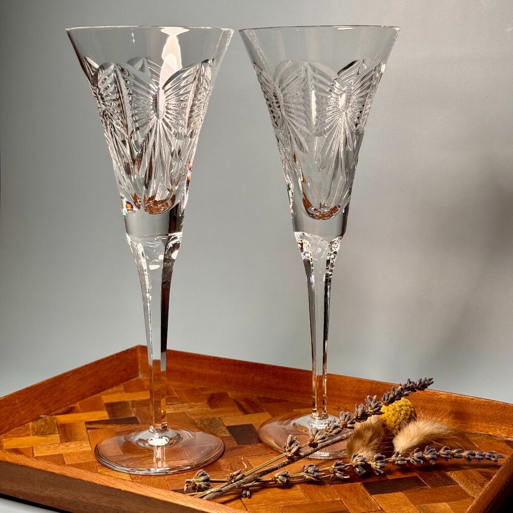Waterford Millennium “Prosperity” Crystal Champagne Flutes Set of 2 (with Box)